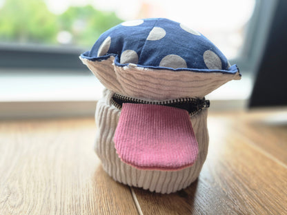 Handgemaakte Mimic Mushroom Dice Bag - Rood Met Witte Stippen