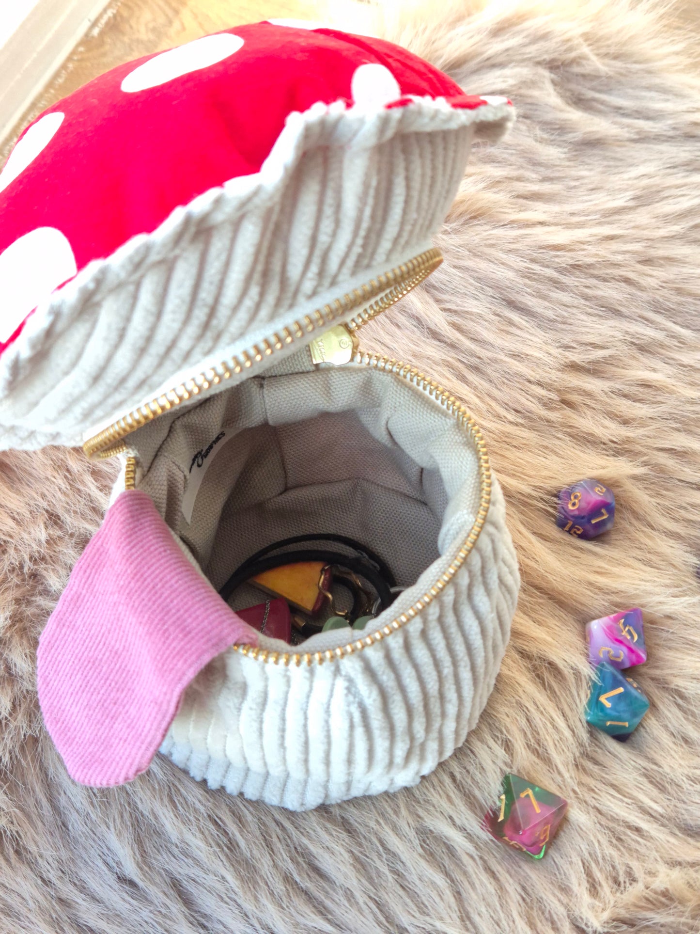 Handmade Mimic Mushroom Dice Bag