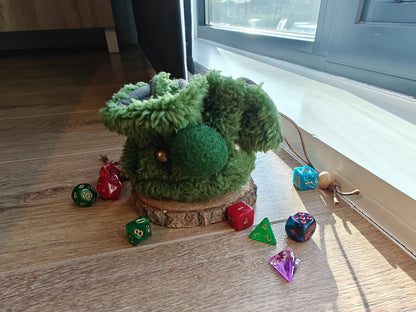 Handmade Mossy Troll Dice Bag