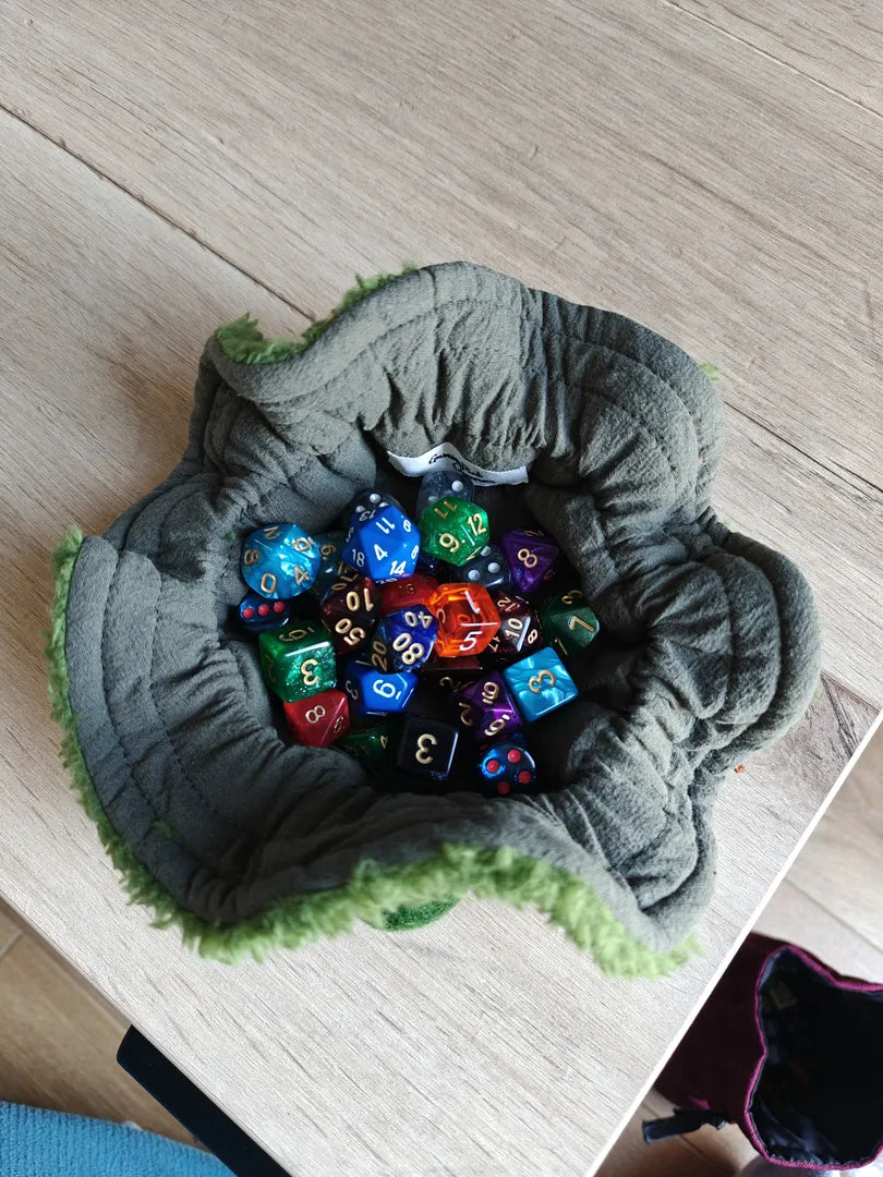 Handmade Mossy Troll Dice Bag