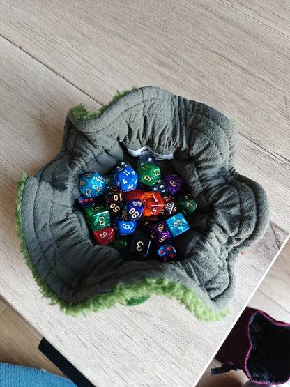 Handmade Mossy Troll Dice Bag